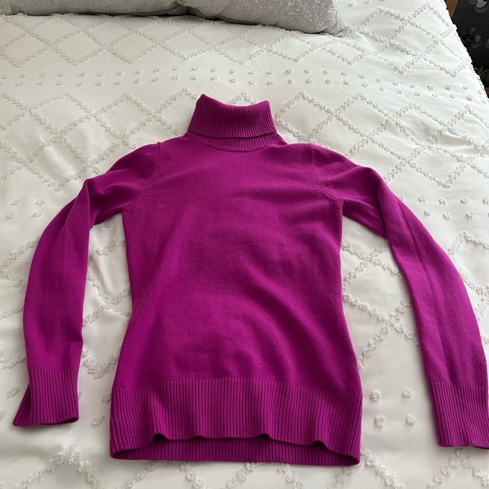 Women's Fuchsia Turtleneck Sweater